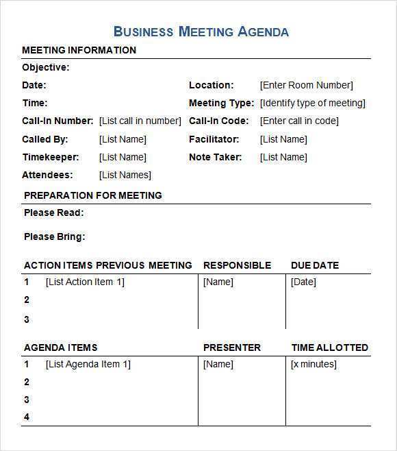 19 Standard Meeting Agenda Template Psd in Word for Meeting Agenda Template Psd
