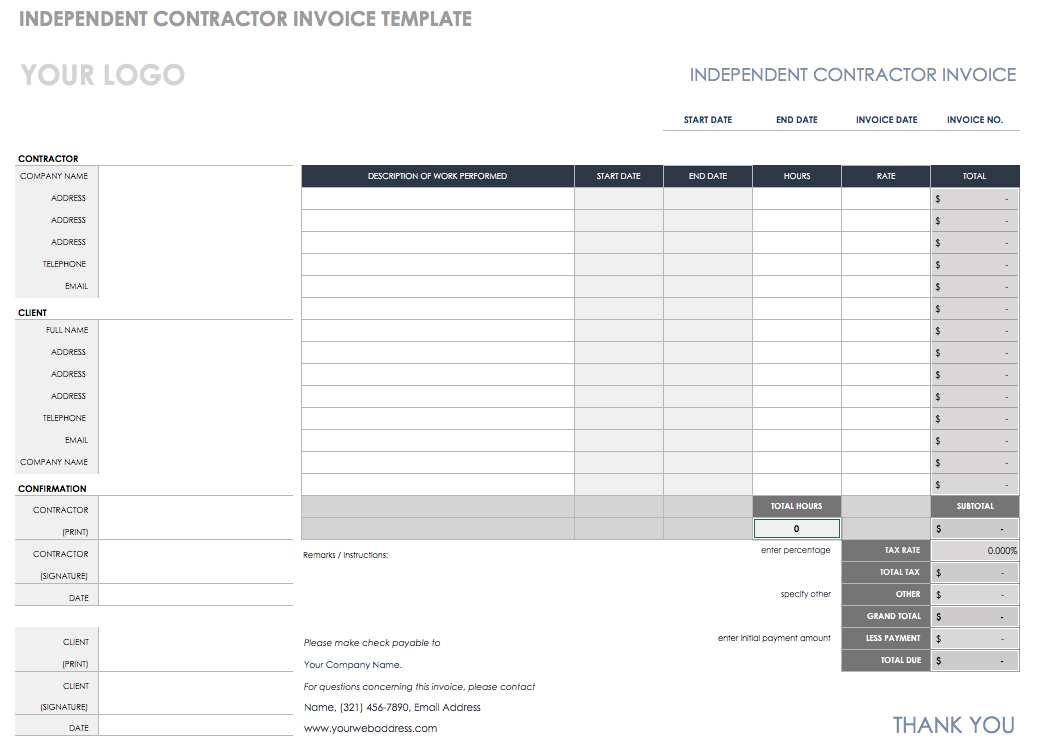 19 Standard Private Contractor Invoice Template Now for Private Contractor Invoice Template
