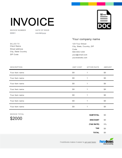 19 The Best Invoice Templates Microsoft Photo for Invoice Templates Microsoft