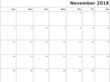 Daily Calendar Template November 2018