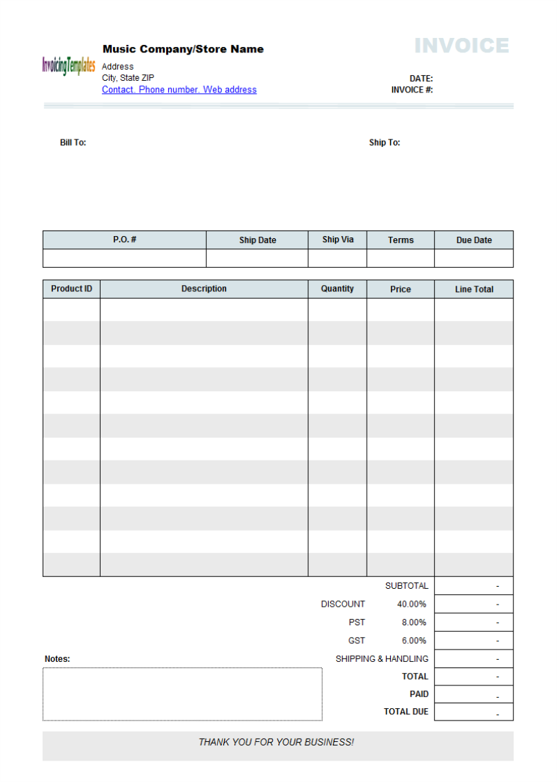 20 Best Blank Invoice Template Online Templates with Blank Invoice Template Online