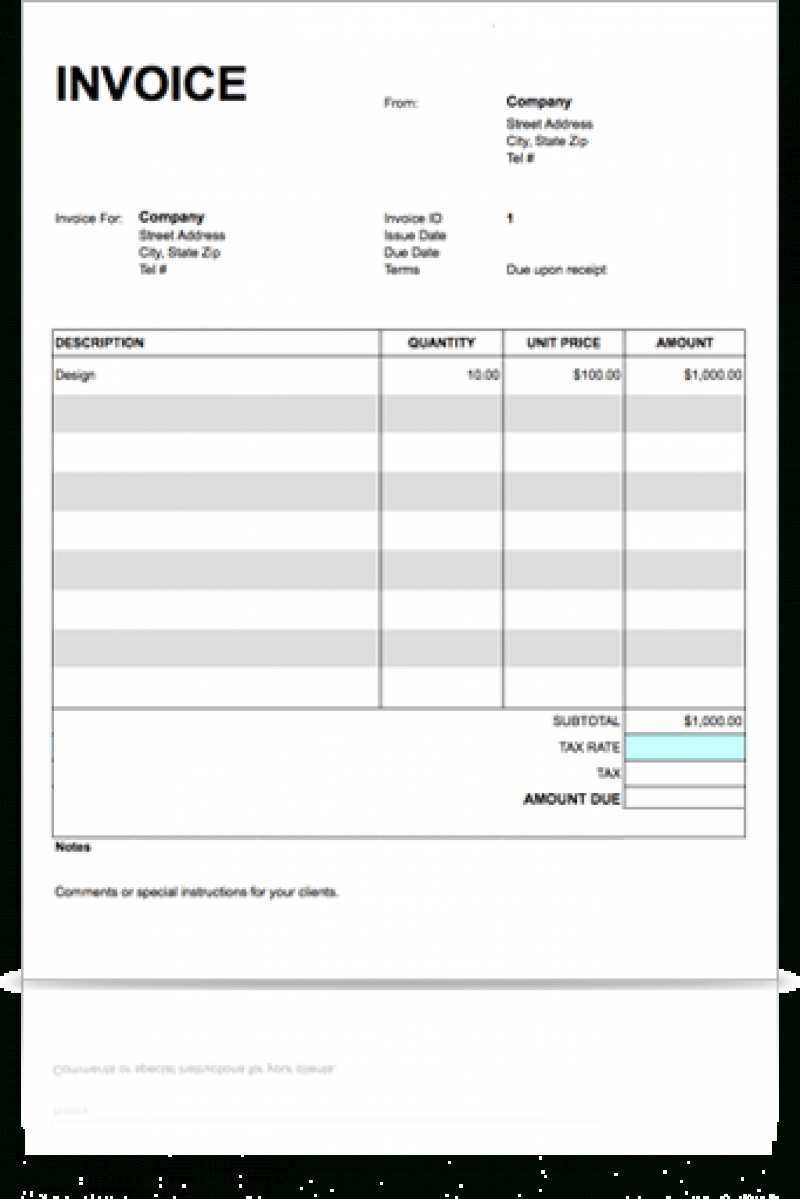 Invoice Template For Google Sheets