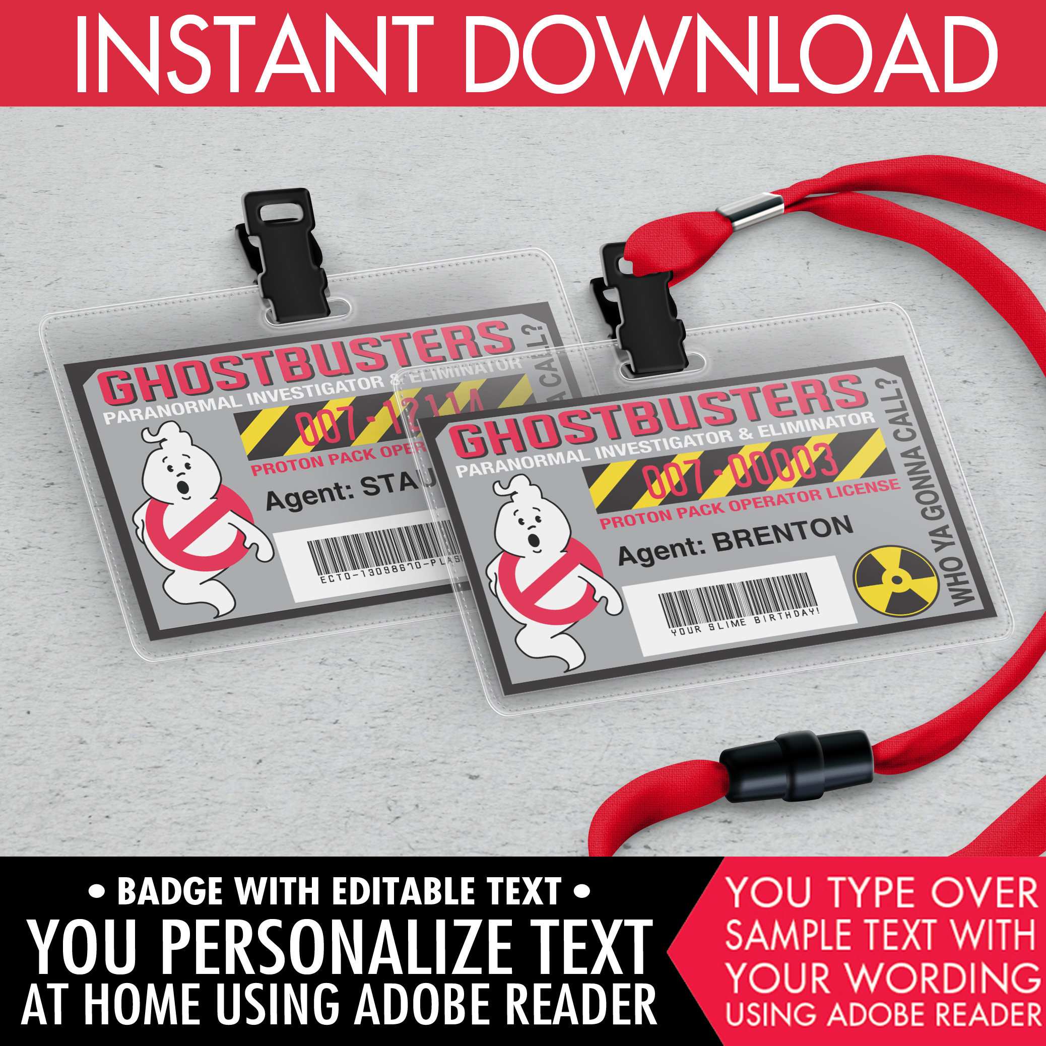 Ghostbusters Id Card Template Cards Design Templates