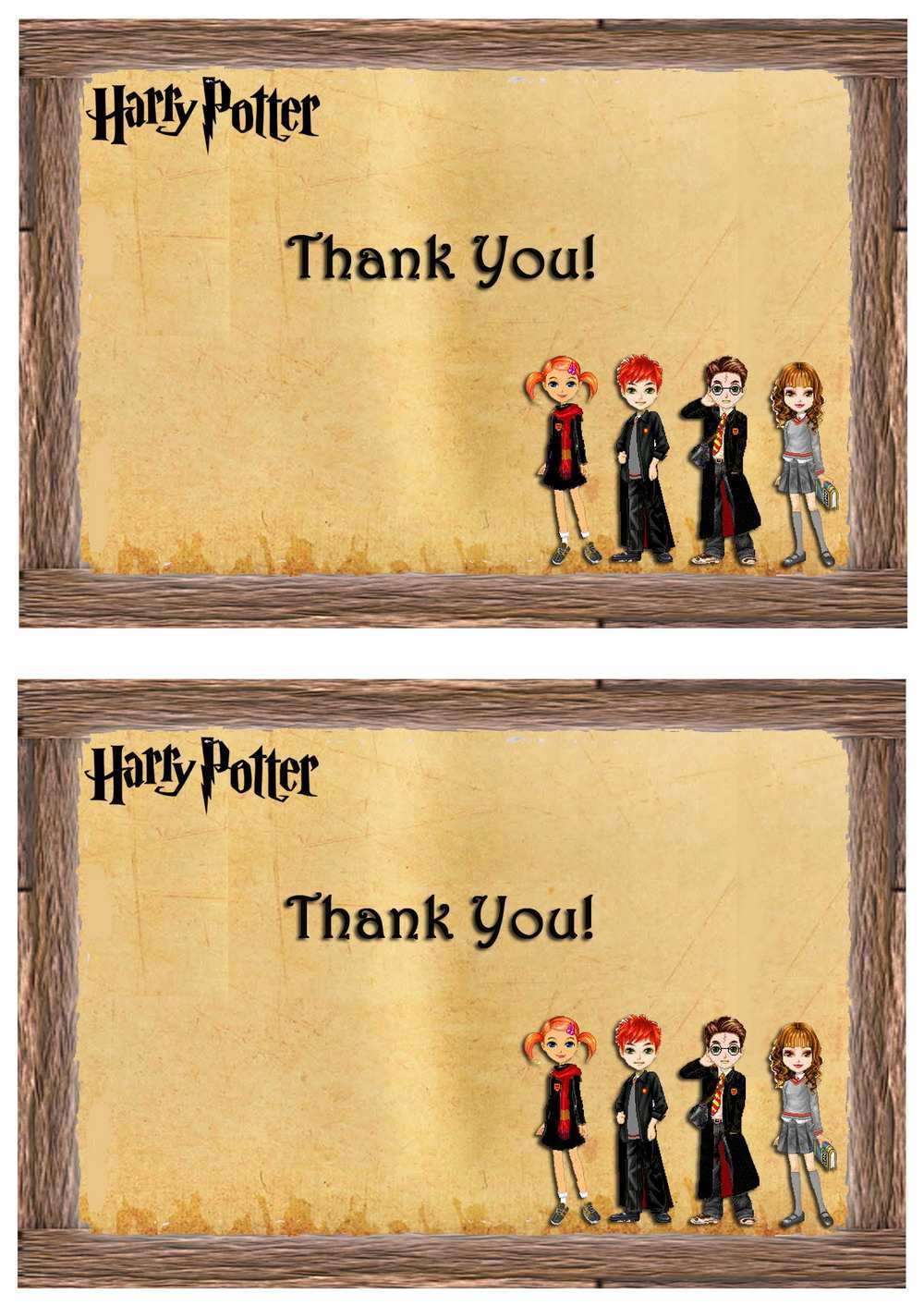 20 Free Harry Potter Thank You Card Template Layouts with Harry Potter Thank You Card Template
