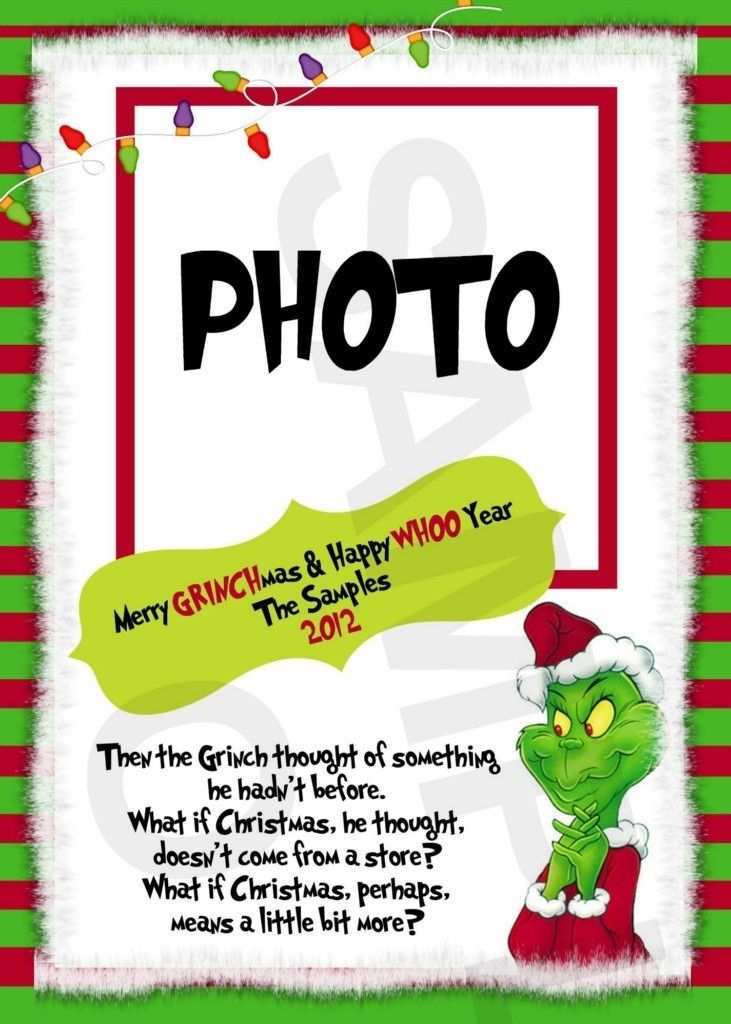 Grinch Christmas Card Template Cards Design Templates