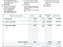 Invoice Example Export