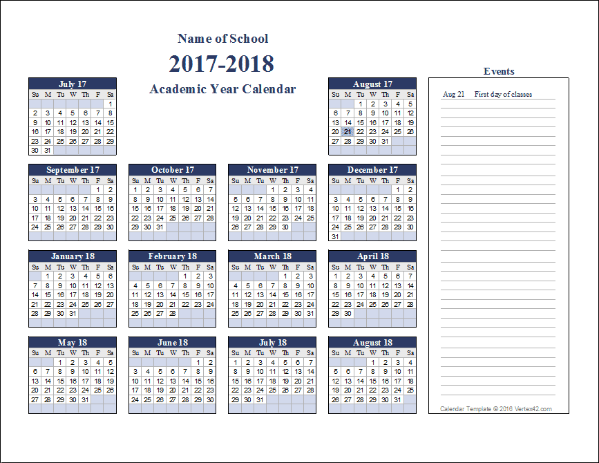 20 Online School Planner Calendar Template Layouts with School Planner Calendar Template