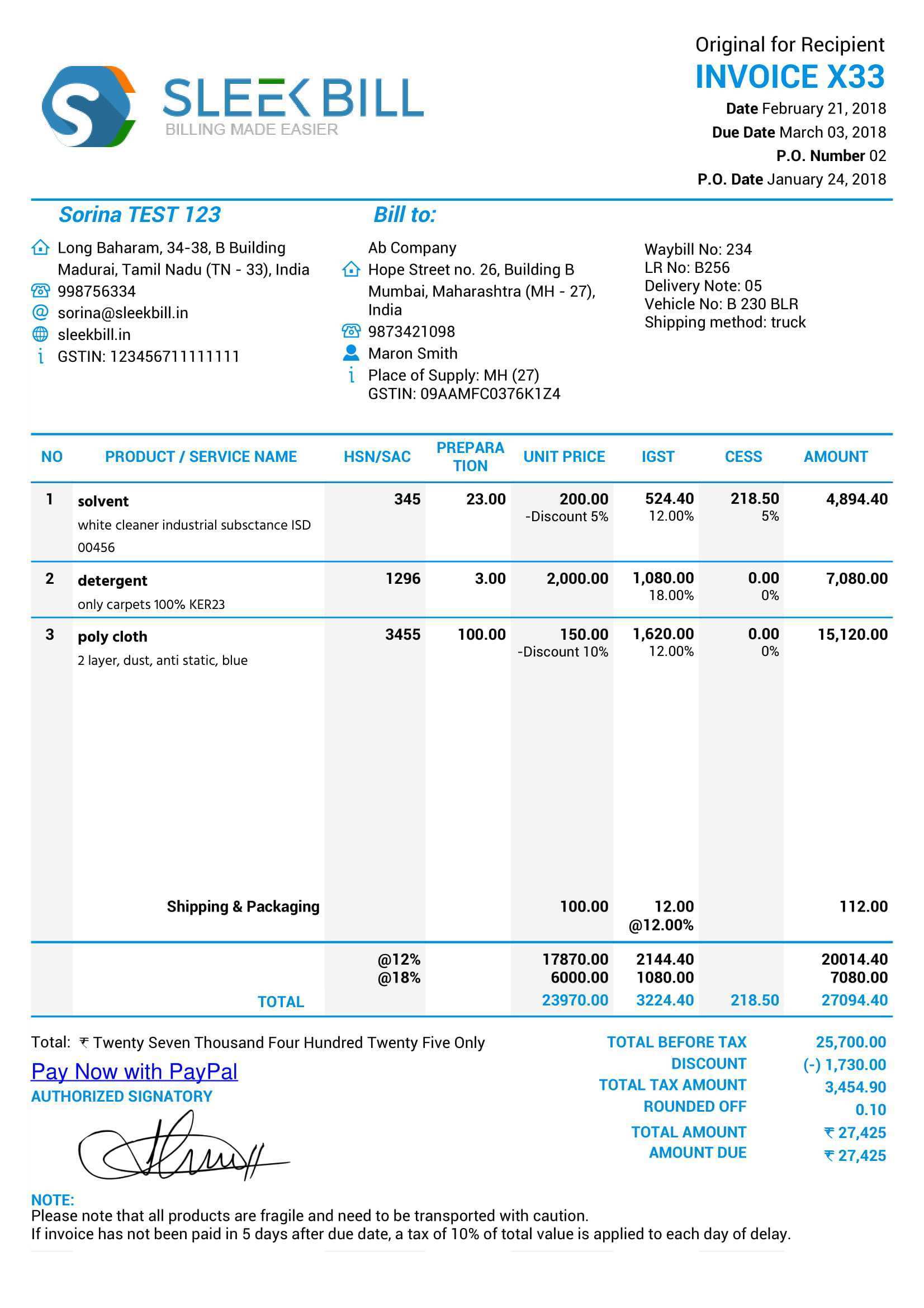 20 Printable Gst Vat Invoice Template For Free by Gst Vat Invoice Template