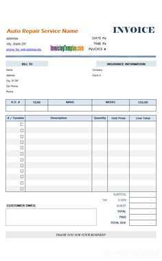 20 Standard Dent Repair Invoice Template in Photoshop with Dent Repair ...