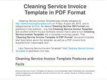 Invoice Template For Cleaning Company