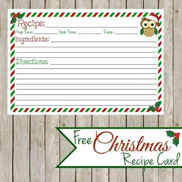 20 Visiting Free Printable Christmas Recipe Card Template Maker with ...