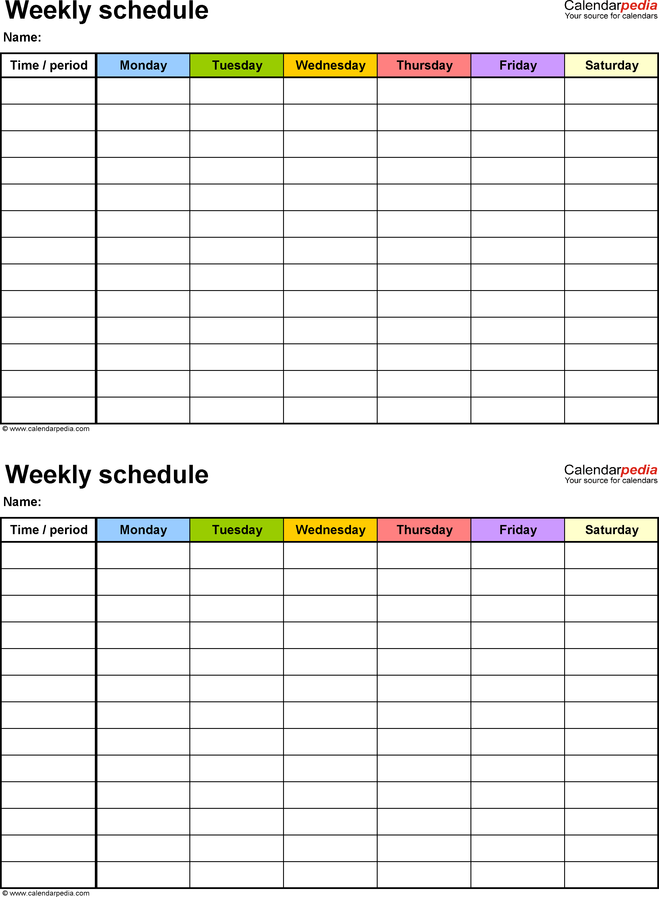 21 Blank 7 Period Class Schedule Template for Ms Word by 7 Period Class Schedule Template