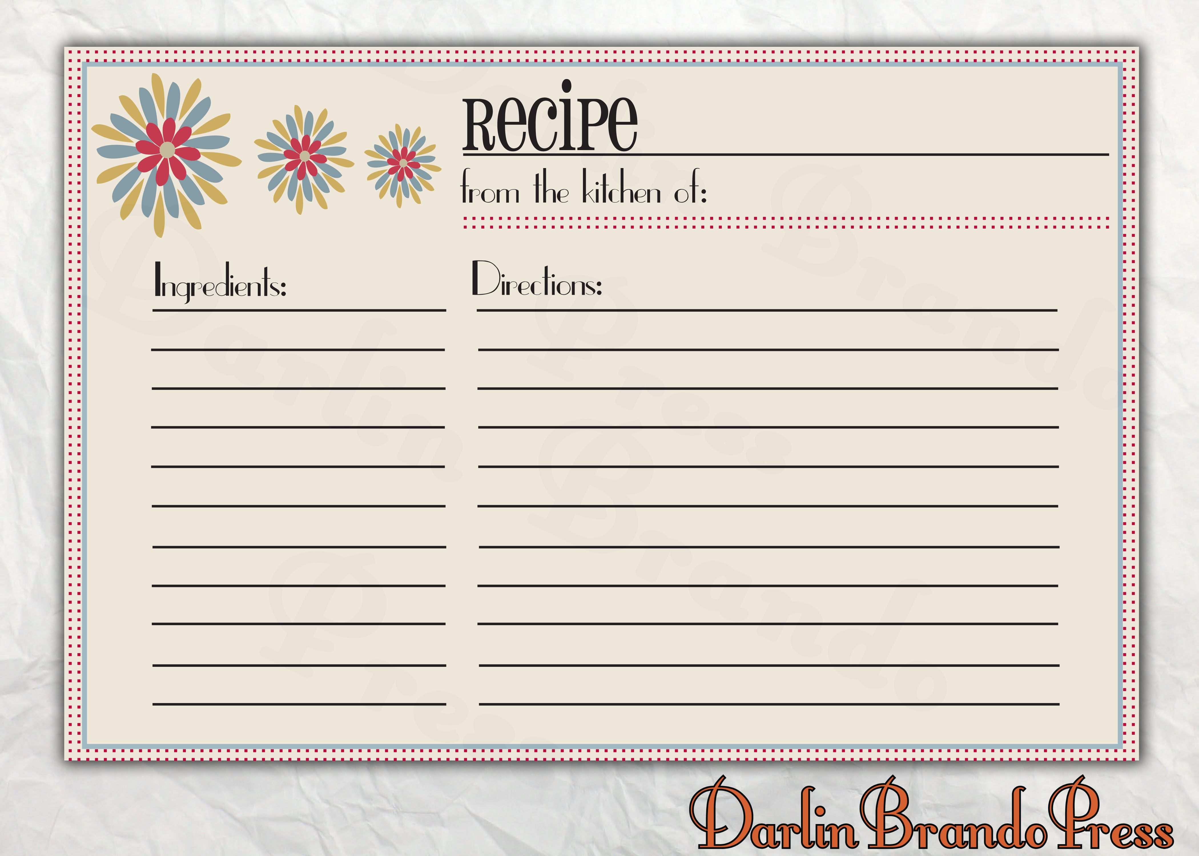 21 Create Free Printable Recipe Card Template For Mac In Photoshop For Free Printable Recipe Card Template For Mac Cards Design Templates
