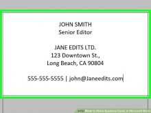 21 Creating Single Business Card Template Word Templates for Single Business Card Template Word