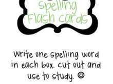 21 Creative Spelling Word Flash Card Template Maker by Spelling Word Flash Card Template