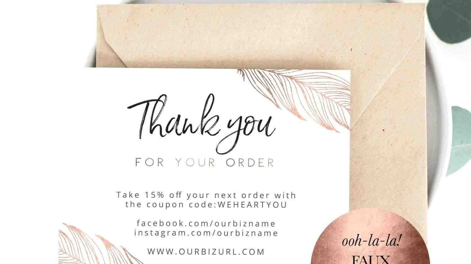 21 Free Printable Thank You For Your Purchase Card Template Free Maker