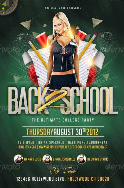 21 Printable Back To School Party Flyer Template Free Download PSD File with Back To School Party Flyer Template Free Download