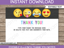 21 Printable Emoji Thank You Card Template Layouts by Emoji Thank You Card Template