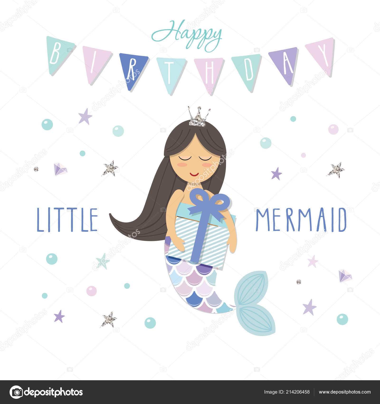 21 Printable Mermaid Birthday Card Template With Stunning Design For Mermaid Birthday Card 7312