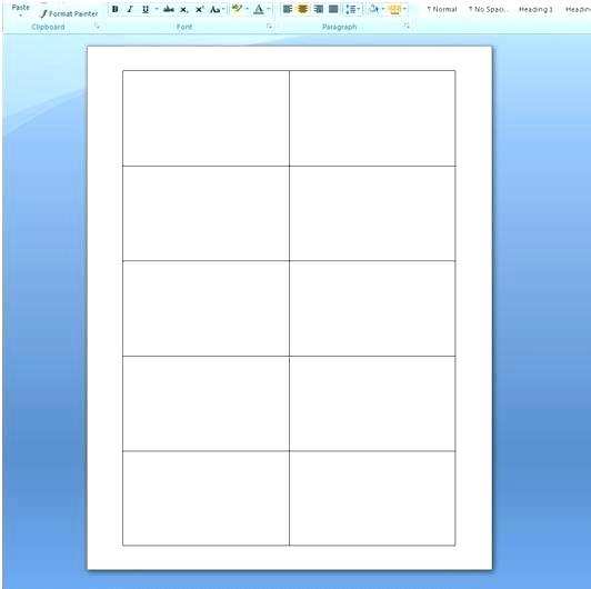 Microsoft Word Palm Card Template