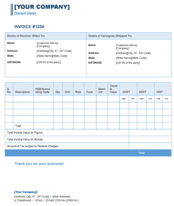 21 Printable Tax Invoice Format Of Gst PSD File by Tax Invoice Format Of Gst