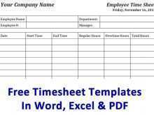 21 Standard Excel Template To Calculate Time Card For Free for Excel Template To Calculate Time Card