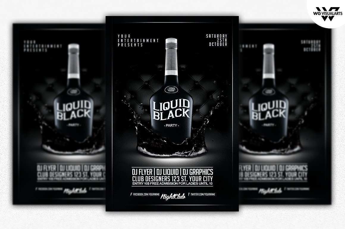 21 The Best All Black Everything Party Flyer Template With Stunning Design by All Black Everything Party Flyer Template