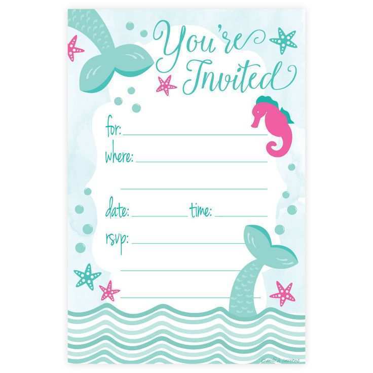 21 Visiting Mermaid Birthday Card Template PSD File for Mermaid Birthday Card Template
