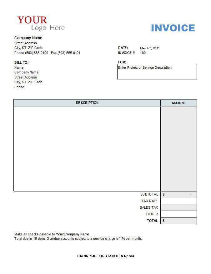 22 Blank Construction Tax Invoice Template in Photoshop with Construction Tax Invoice Template