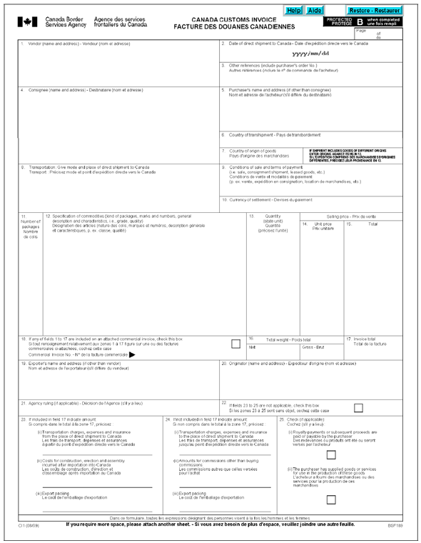 22 Blank Us Customs Invoice Template Photo with Us Customs Invoice Template
