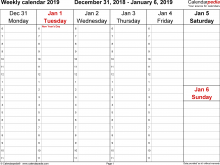 22 Create Daily Calendar Template For 2019 Templates for Daily Calendar Template For 2019