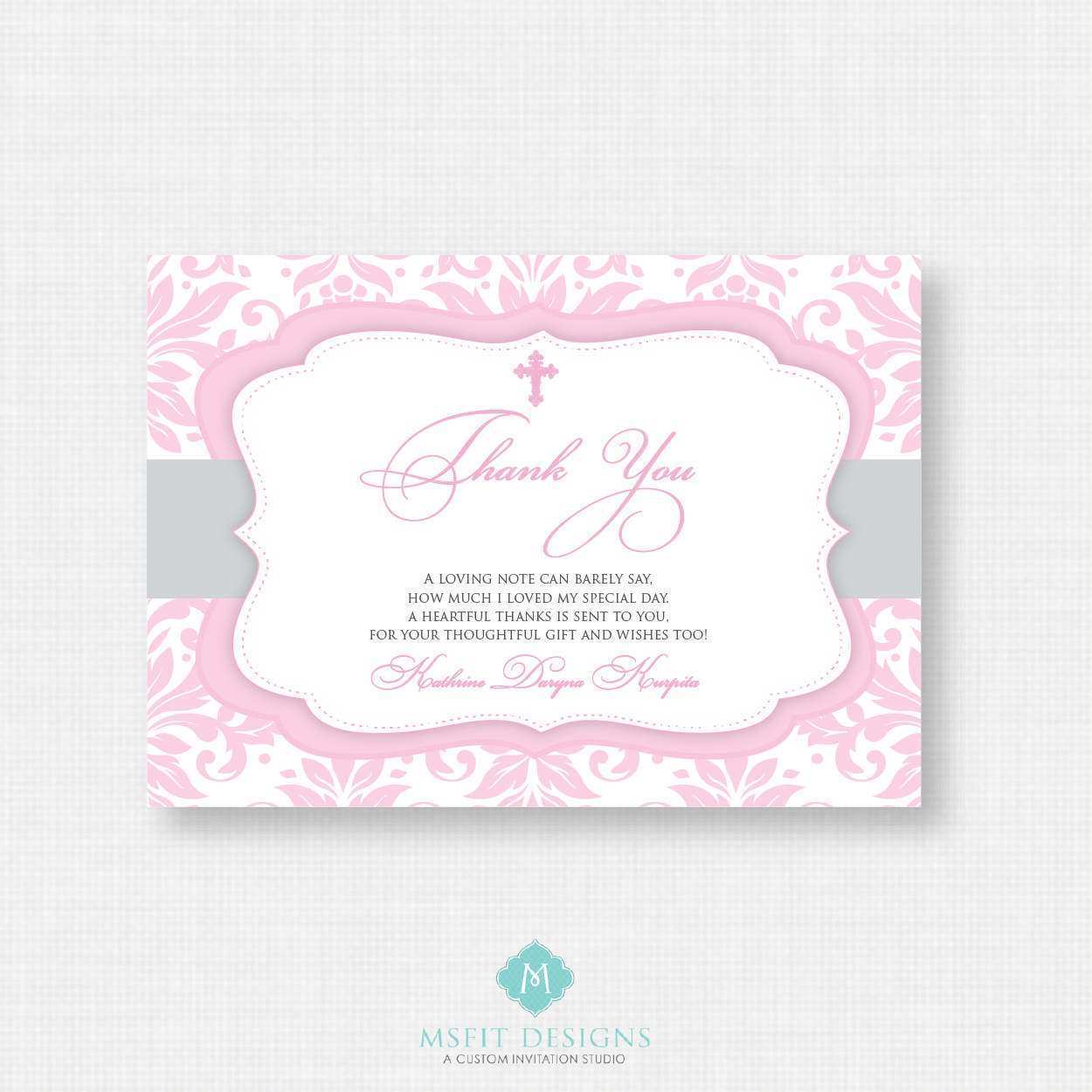 22 Customize Christening Thank You Card Template Free in Photoshop with Christening Thank You Card Template Free