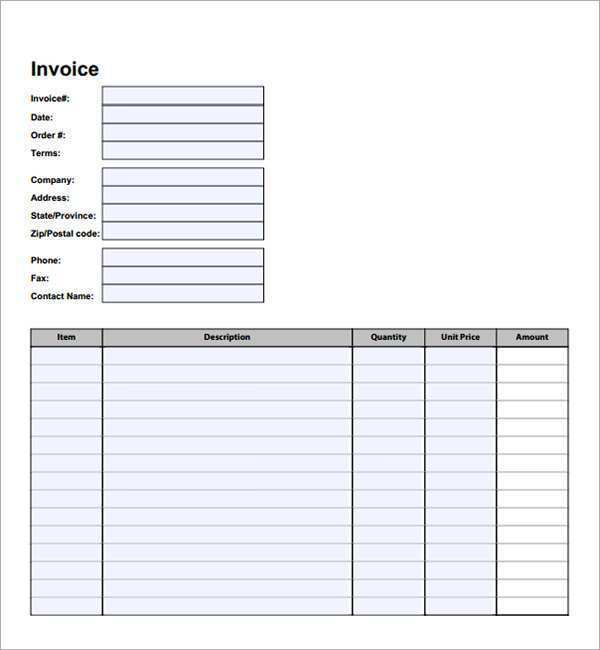 22 Format Blank Invoice Template Pdf With Stunning Design by Blank Invoice Template Pdf