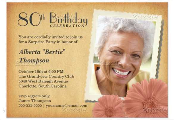 22 Free Printable 80Th Birthday Card Template Photo For 80Th Birthday 