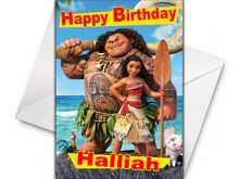 Moana Birthday Card Template