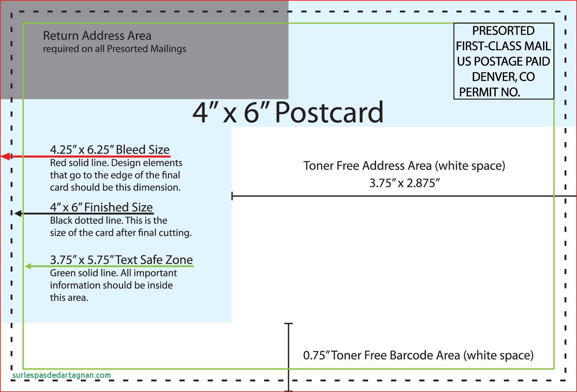 Free Postcard Template 4 Per Page