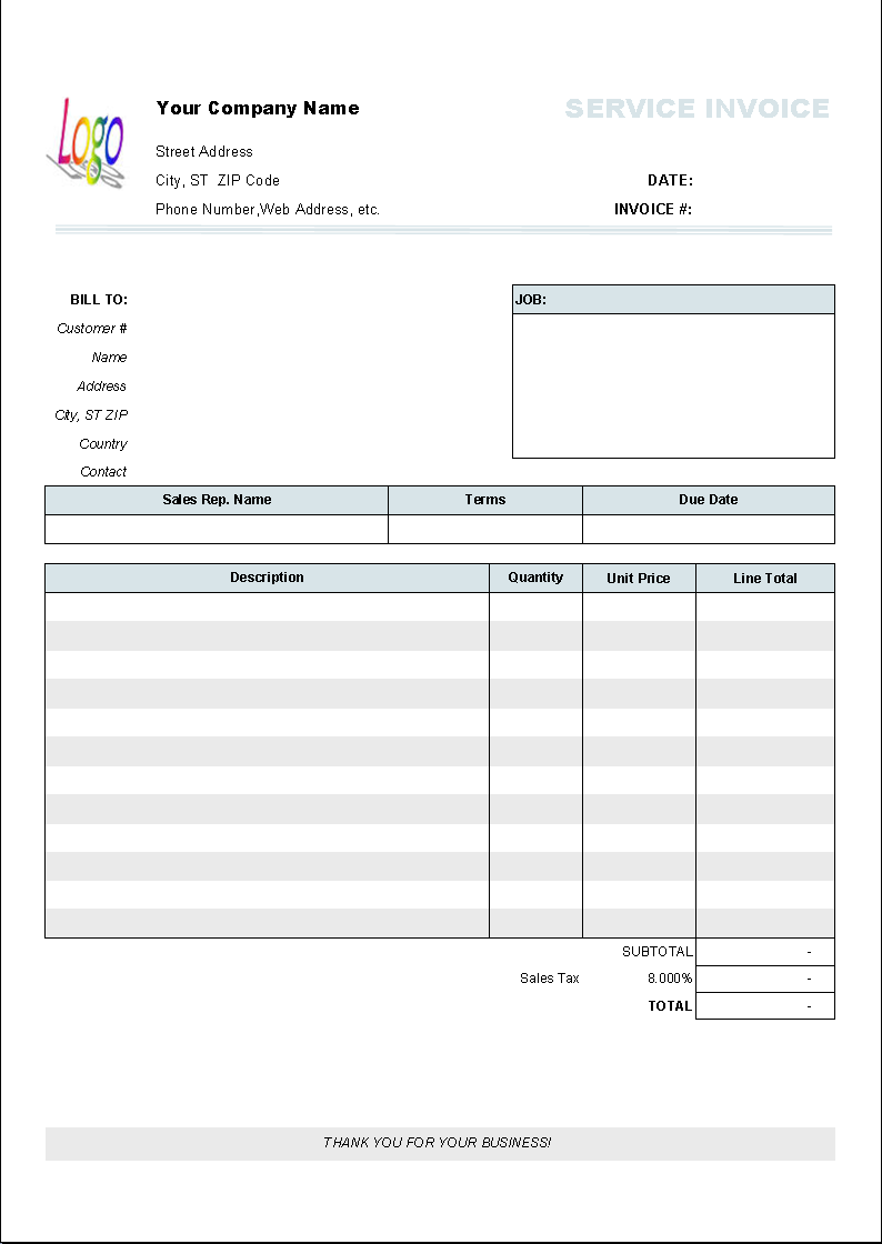 Service Ticket Template Word
