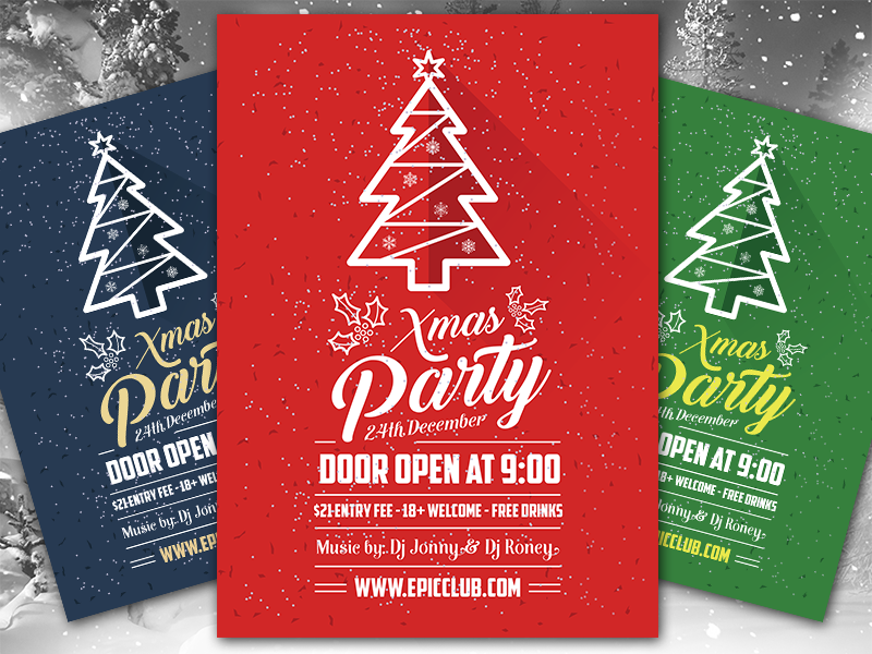 22 Printable Christmas Party Flyer Template Free Download by Christmas Party Flyer Template Free