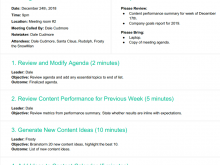 5 Minute Meeting Agenda Template