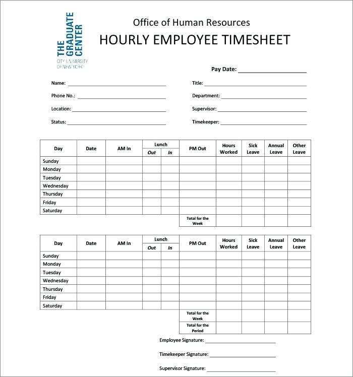 Employee Time Card Template Printable Printable Templates