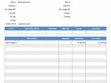 Zero Rated Tax Invoice Template