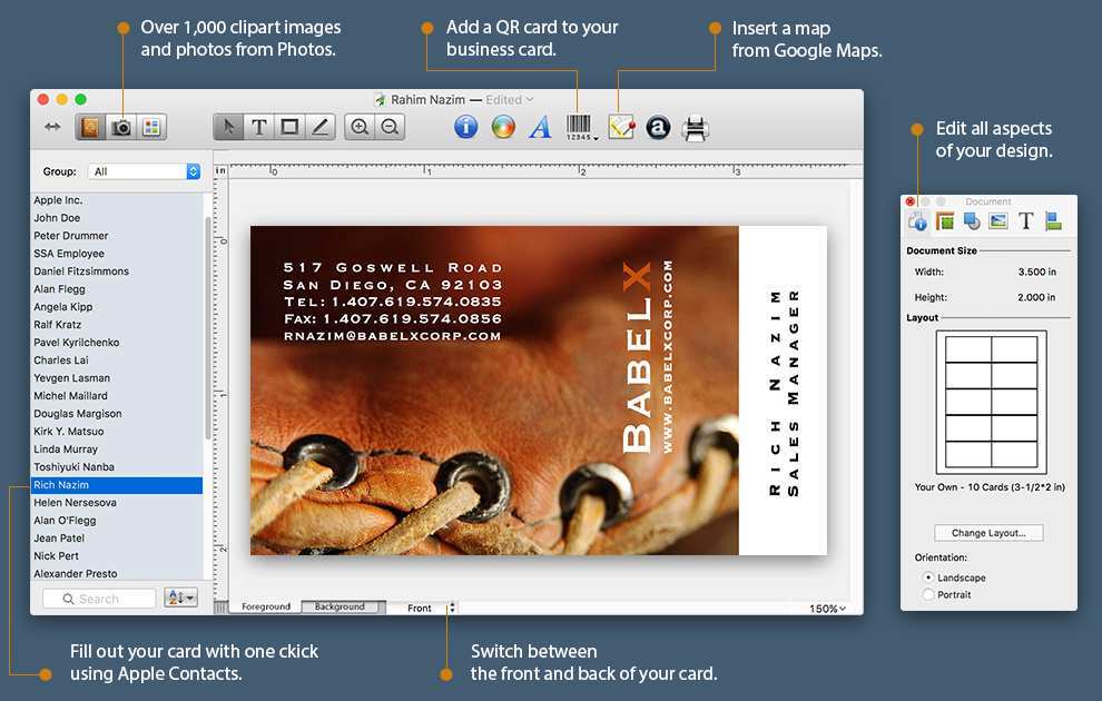 23 Create Business Card Template On Mac With Stunning Design for Business Card Template On Mac