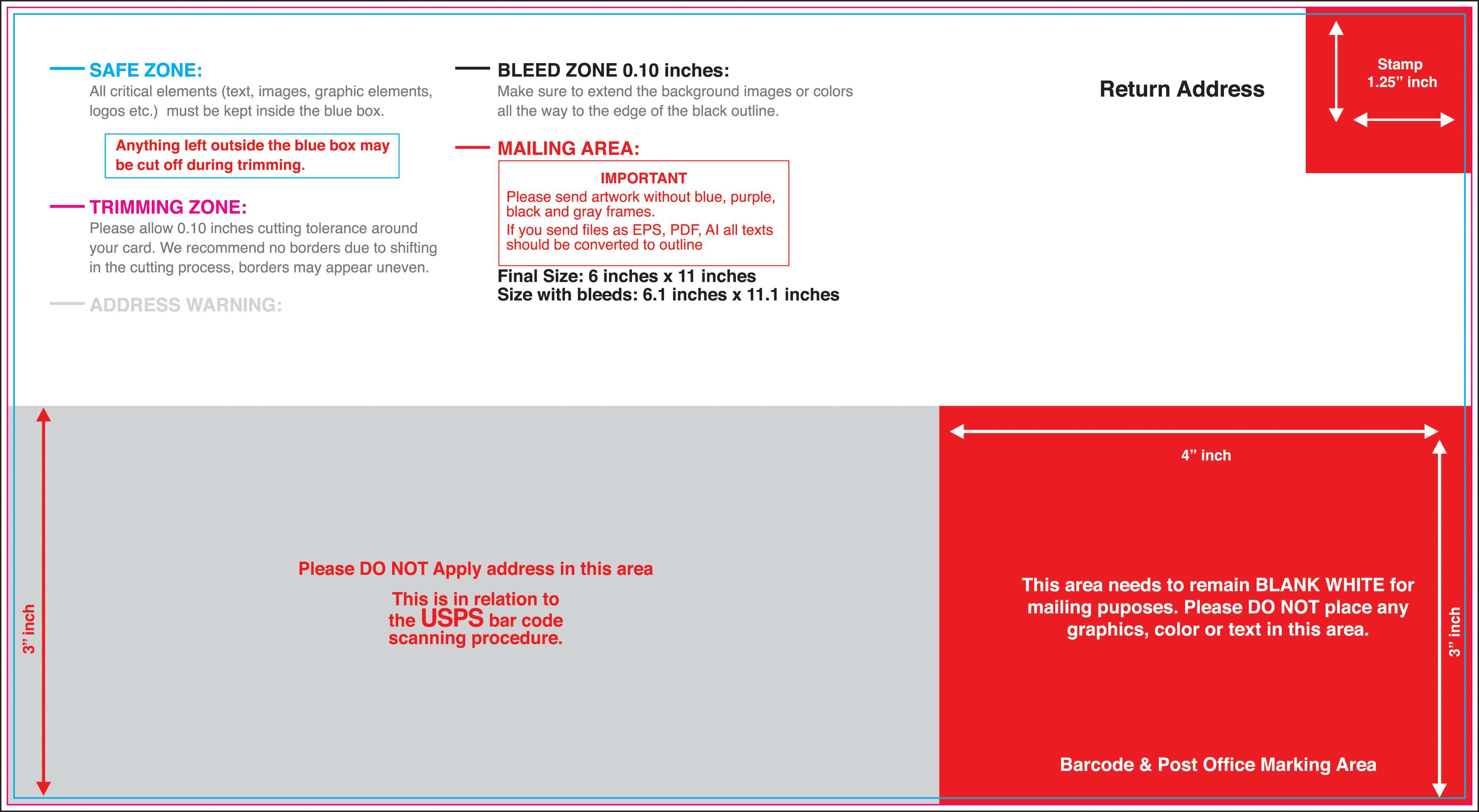 6 X 11 Postcard Template Arts Arts