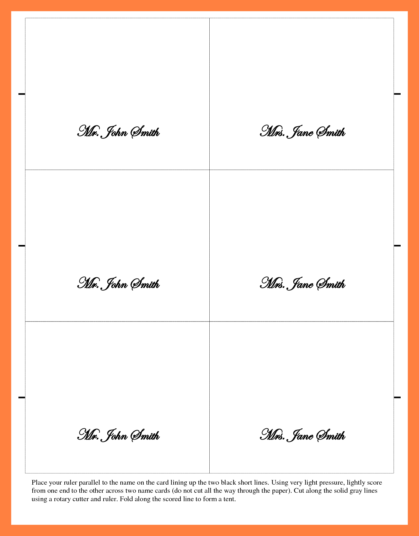 23 Customize Microsoft Word Place Card Template 6 Per Sheet Templates With Microsoft Word Place