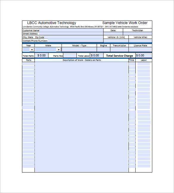 car garage invoice template cards design templates