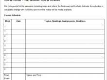 23 Free Syllabus Class Schedule Template For Free by Syllabus Class Schedule Template