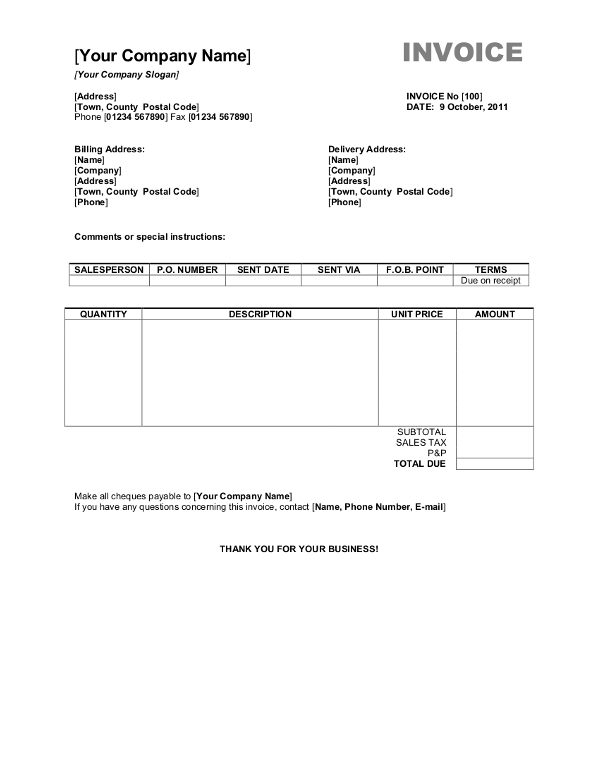 23 Printable Basic Invoice Template Formating for Basic Invoice Template