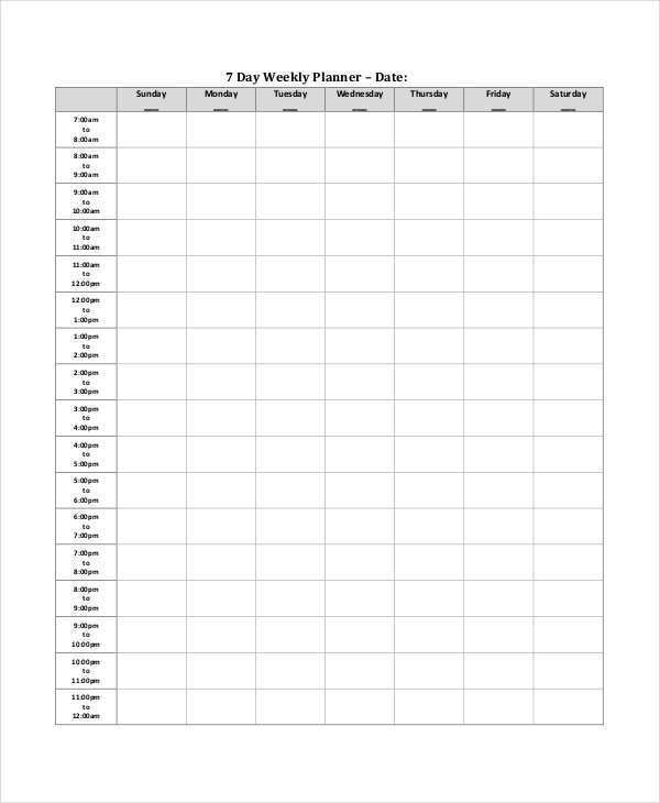 23 Standard 7 Day Class Schedule Template Photo by 7 Day Class Schedule Template