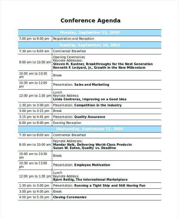 23 Visiting Event Agenda Template Word for Ms Word for Event Agenda Template Word