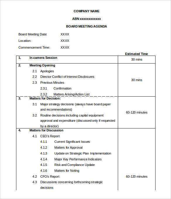 24 Customize Meeting Agenda Template For Word For Free for Meeting Agenda Template For Word